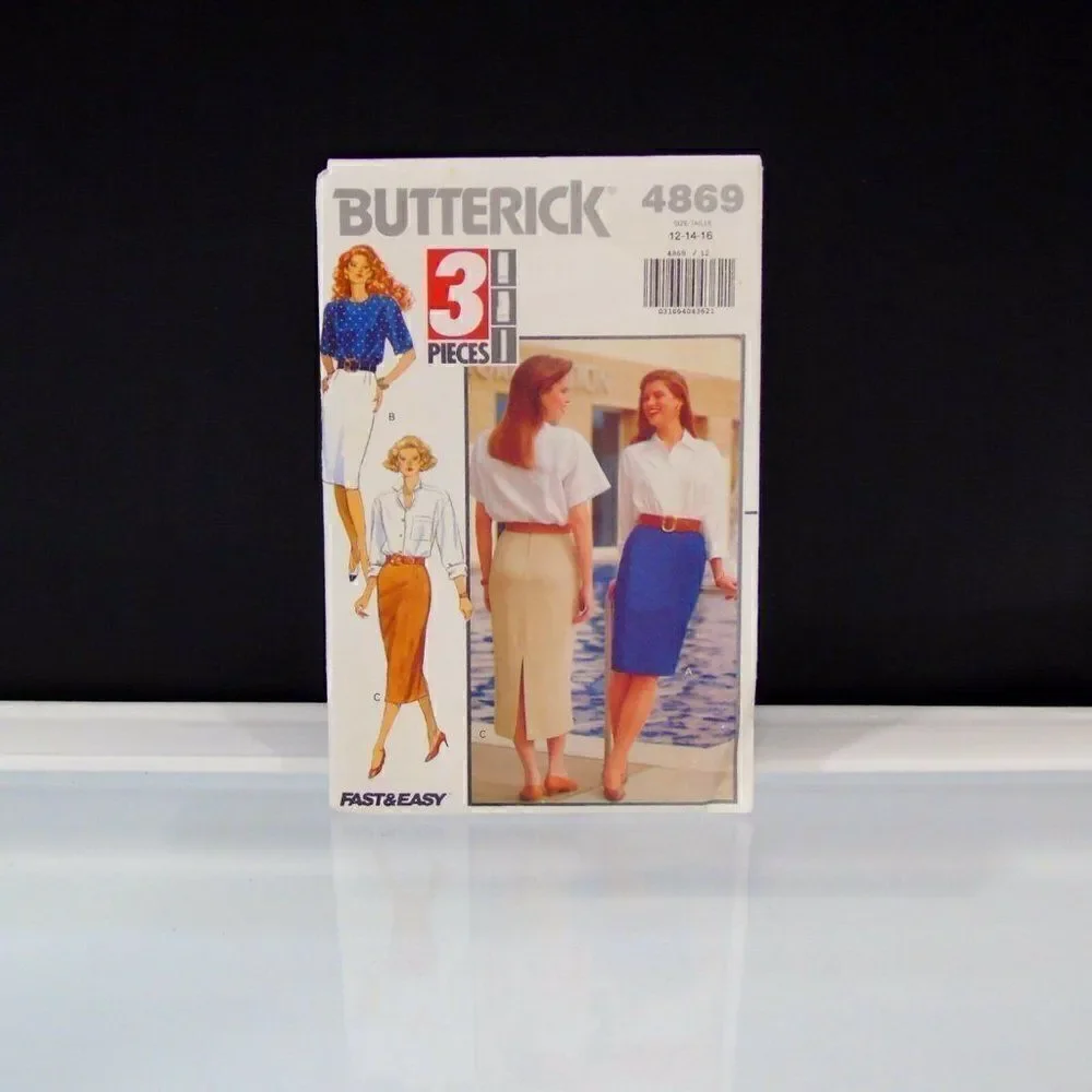 1990 Vintage Butterick 4869 Misses Skirt Pattern